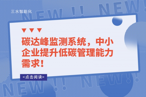 碳達(dá)峰監(jiān)測(cè)系統(tǒng)，中小企業(yè)提升低碳管理能力需求！